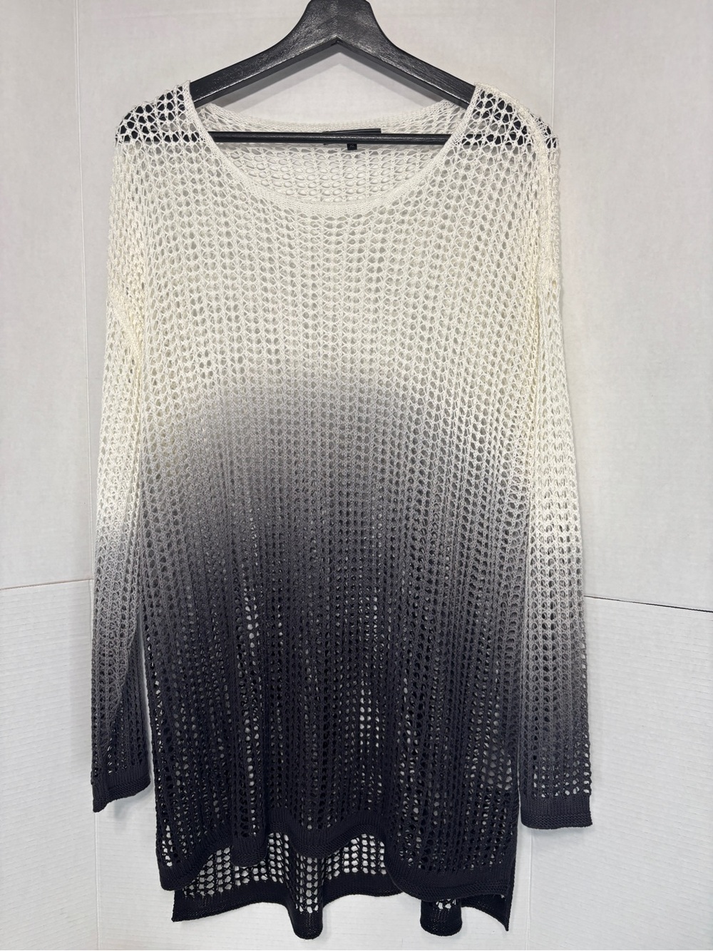 Funsport Women’s Ombre Open-Knit Long Sleeve Top Tunic Layering Shirt